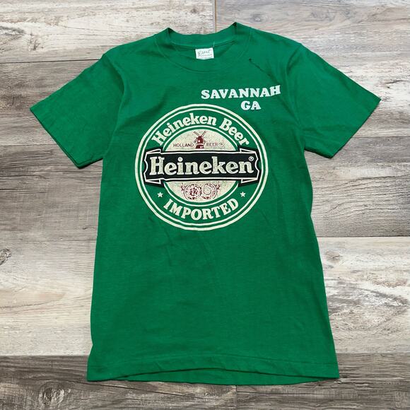 Heinekn Beer T-shirt Vintage 80s Savanah Georgia Graphic Single Stitch Mens S - Picture 4 of 8